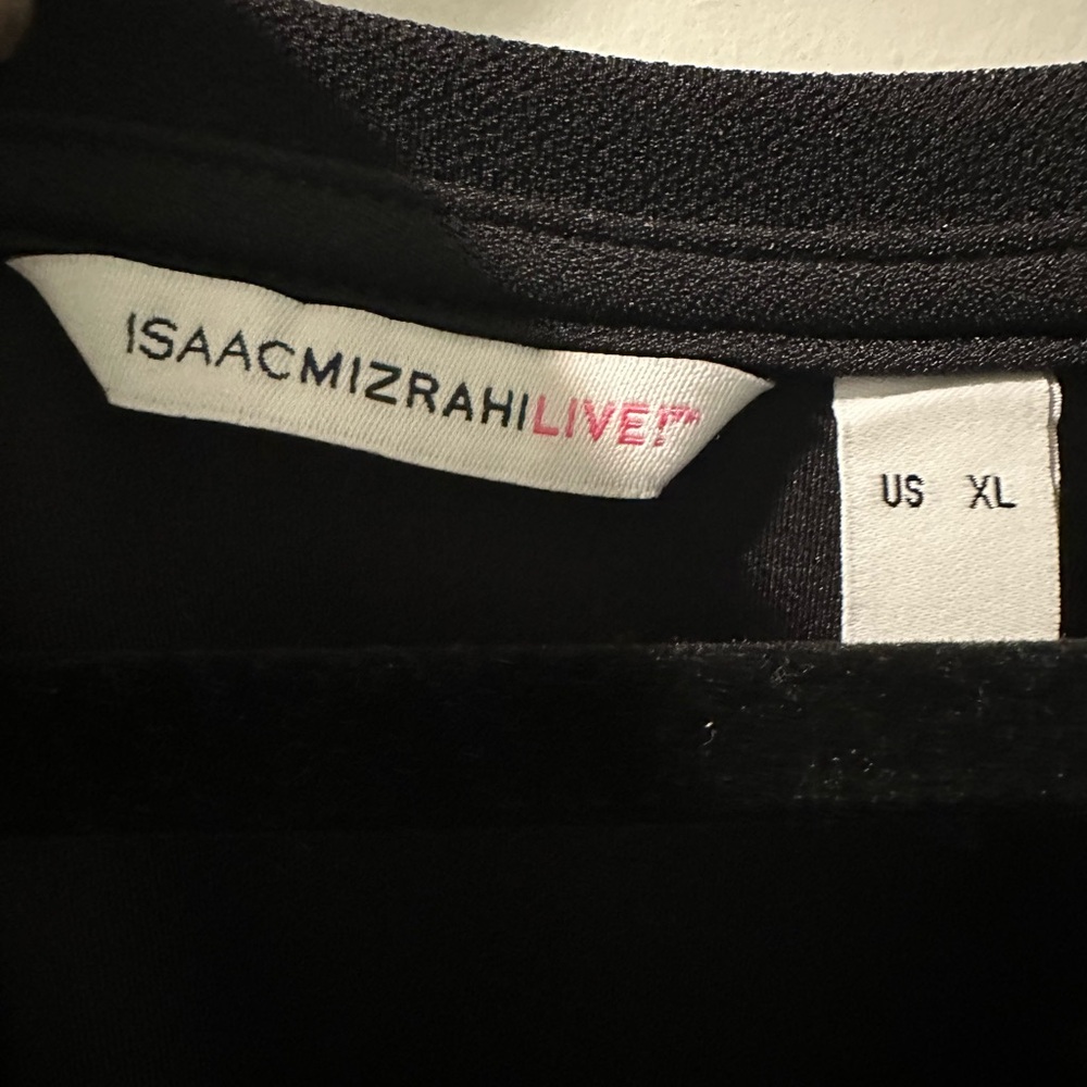 Isaac Mizrahi Live Pebbled Knit Black Bell Sleeve Dress - Picture 2 of 6